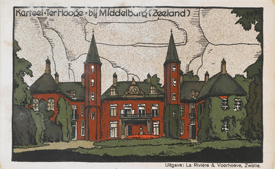 546 Kasteel 'Ter Hooge' bij Middelburg (Zeeland). Gezicht op slot Ter Hooge bij Koudekerke