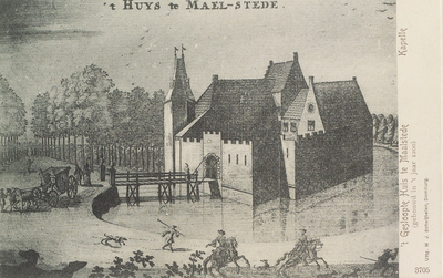5622 't Huys te Mael-stede. / 't Gesloopte Huis te Maalstede Kapelle (gebouwd in 't jaar 1200). Gezicht op het kasteel ...