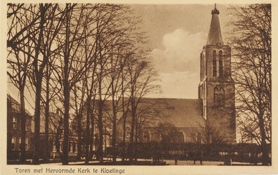 5639 Toren met Hervormde Kerk te Kloetinge. Gezicht op de Nederlandse Hervormde kerk in Kloetinge