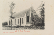 5761 R. C. Kerk, Ovezande. Gezicht op de in 1859 ingewijde rooms-katholieke zaalkerk in Ovezande (nog zonder torentje)