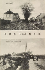 5765 Stationsweg Rilland / Station met Stationsweg. Gezichten op de Haltestraat (vroegere Stationsweg) met het ...