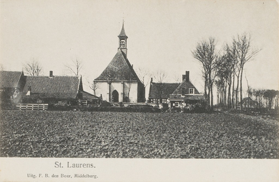 578 St. Laurens. Gezicht op de Ned. Herv. kerk te Sint Laurens