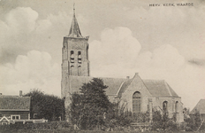 5808 Herv. Kerk Waarde. Gezicht op de Nederlandse Hervormde kerk in Waarde