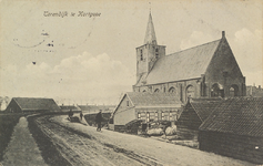 6033 Torendijk te Kortgene. Gezicht op de Nederlandse Hervormde kerk te Kortgene vanaf de dijk