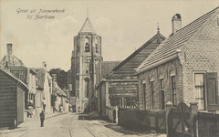 6441 Groet uit Nieuwerkerk bij Zierikzee. Gezicht op de Weststraat in Nieuwerkerk met de toren van de Nederlandse ...