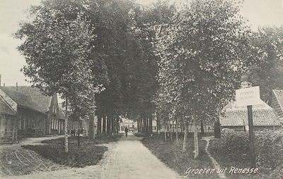 6545 Groet uit Renesse. Gezicht op de Korte Reke in Renesse in de richting van de Lange Reke