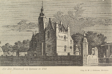 6615 Het Slot Moermond bij Renesse in 1745. Het slot Moermond in Renesse, naar een 18de-eeuwse kopergravure