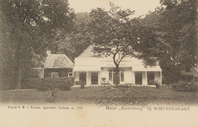 6722 Huize Rustenburg bij Schuddebeurs. Gezicht op buitenplaats Rustenburg aan de Kloosterweg in Noordgouwe