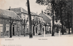 7963 Zaamslag Markt (Oostzijde). Gezicht op de oostkant van het Dorpsplein te Zaamslag