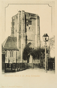 8118 Hervormde Kerk te St. Anne Termuiden. Gezicht op de ingang van de toren van de Ned. Herv. kerk te Sint Anna ter Muiden