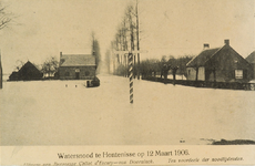 8930 Watersnood te Hontenisse op 12 Maart 1906. Gezicht op een ondergelopen straat te Hontenisse
