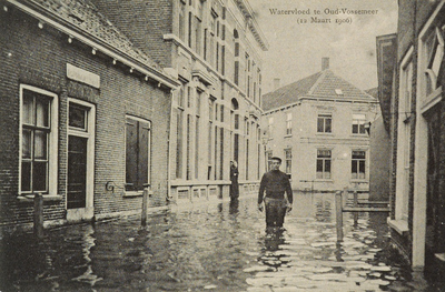 9000 Watervloed te Oud-Vossemeer (12 Maart 1906). Gezicht op de overstromingen in Oud-Vossemeer
