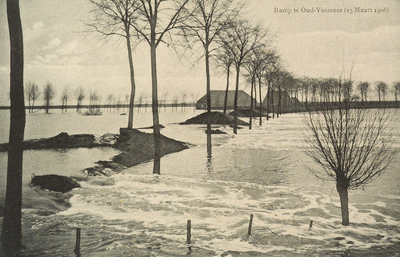 9002 Ramp te Oud-Vosmeer (13 Maart 1906). Gezicht op de overstromingen in Oud-Vossemeer