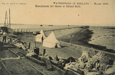 9041 Kamptenten der Genie te Rilland-Bath. Watersnood in Zeeland - Maart 1906. Gezicht op de tenten van de soldaten die ...