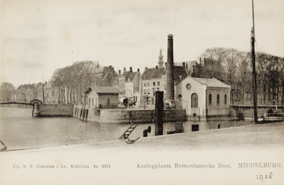 9940 Aanlegplaats Rotterdamsche Boot. Middelburg. Gezicht vanaf De Punt op de hoek Rouaansekaai-Dwarskaai te ...