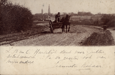 320-270 Een paard en wagen op de Breeweg nabij Middelburg