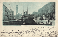 320-75 Droogdok Middelburg Groet uit. Een schip in het dok te Middelburg