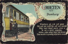 341-1128 Groeten uit Domburg.. Een tram