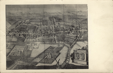 341-1273 De Stad Domburgh. Panorama van Domburg, kopergravure uit de Nieuwe Chronijk van Zeeland van M. Smallegange (1696)