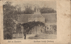 341-981 Stal en Oranjerie. Westhove (nabij) Domburg. Gezicht op de stal en de oranjerie bij Westhove bij Oostkapelle ...