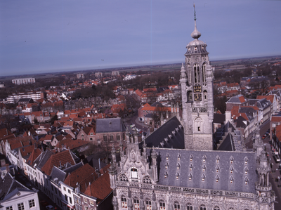 346-10 De toren van het stadhuis te Middelburg