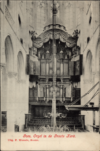 439-388 Goes, Orgel in de Groote Kerk. Het orgel, gebouwd 1641-1643 door William Daekens, in de Grote- of Maria ...