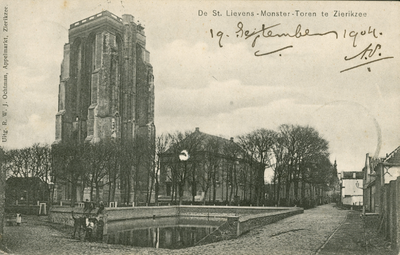 439-86 De St. Lievens-Monster-Toren te Zierikzee. De Nieuwe- of Sint Lievensmonsterkerk te Zierikzee, met vate, en kinderen