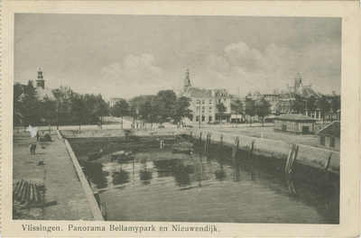 455-138 Vlissingen. Panorama Bellamypark en Nieuwendijk.. Gezicht op de Koopmanshaven, het Bellamypark en de ...