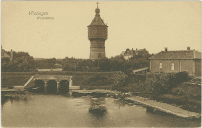 455-262 Vlissingen Watertoren. Gezicht op de watertoren en de spuikom te Vlissingen