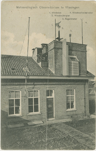455-367 Meteorologisch Observatorium te Vlissingen. Het gebouw van het Meteorologisch Observatorium te Vlissingen. Op ...