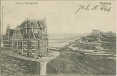 455-470 Duin en Strandgezicht Domburg. Gezicht op het Badpaviljoen en het Strandhotel in de duinen bij Domburg