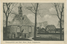 455-621 Dorpsgezicht met Ned. Herv. Kerk, Grijpskerke. De Nederlandse Hervormde kerk te Grijpskerke