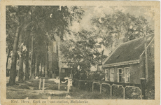 455-689 Ned. Herv. Kerk en Post-station, Meliskerke.. De Nederlandse Hervormde kerk en het postkantoor te Meliskerke