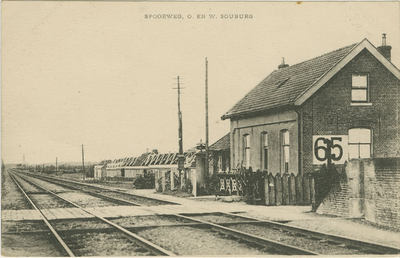 455-929 Spoorweg, O. en W. Souburg. De spoorweg bij Souburg