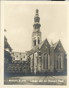 60-27 Middelburg Lange Jan en Nieuwe Kerk. De Lange Jan en de Nieuwe kerk te Middelburg