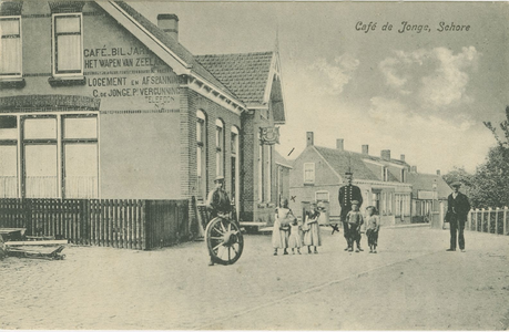 606-21 Café de Jonge, Schore. Café Het wapen van Zeeland van C. de Jonge te Schore
