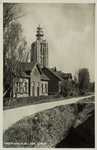 624-129 Westkapelle, bij den Toren. De lichtwachterswoningen met rechts het machinegebouw voor de stroomvoorziening van ...