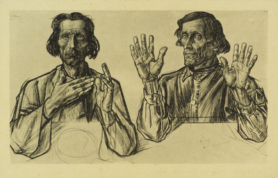 624-163 Apostelen Andreas en Jacobus. Portret van Izaäk Faase (rechts) en Sakke van Rol uit Westkapelle