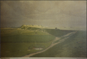 624-195 Gezicht op de duinen en de dijk bij Westkapelle naar een schilderij van N.N