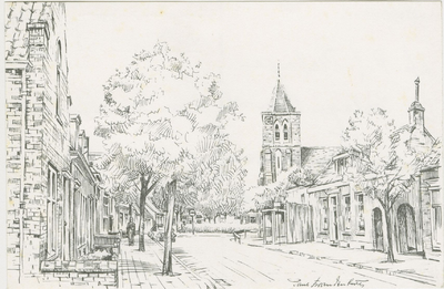 94-10 Pentekening van de Dorpsstraat te Biggekerke