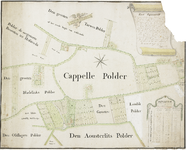 166 Kaart [figuuratief] van een hofstede en land in de watering van Cadzand, gemeente Zuidzande [in de Capelle-, ...