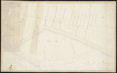 2341 1837. Kaart van den Kattepolder in de Oostwatering met de geprojecteerde keerkade op den plattegrond van den ...