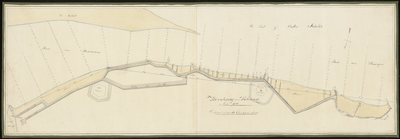 2394 1828. (In duplo.). Kaart van de zeeweringen aan de Zuidwatering, 1:5000 1 kaarten, papier op linnen (2