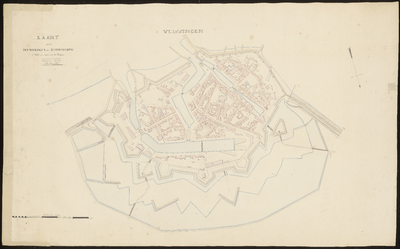 2401 1848. Kaart van de zeeweringen aan de Zuidwatering, 3de blad, van raai 21 tot de stad Vlissingen, 1:2500, door den ...