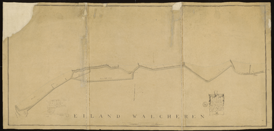 2405 1801. (Kopie door A. Caland van 1807.). Kaart van den zeedijk aan de Zuidwatering van de stad Vlissingen tot het ...