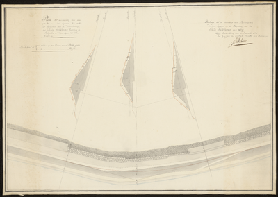 2406 1828. Plan van het verzwaren van een gedeelte van den dijk aan de Zuidwatering ten westen van 's landshuis ...