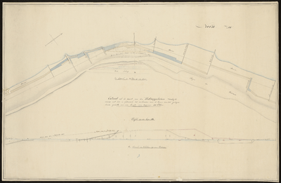 2545 (c. 1833.) (In duplo.). Extract uit de kaart van den Westkapelschen zeedijk, waarop met rood getraceerd is het ...