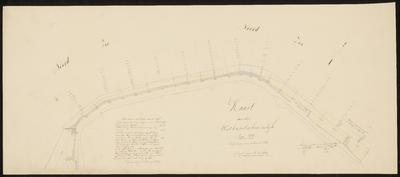 2591 1843. Kaart van den Westkapelschen zeedijk, waarop zijn aangegeven de peilingen van 1841 en een plan van de ...