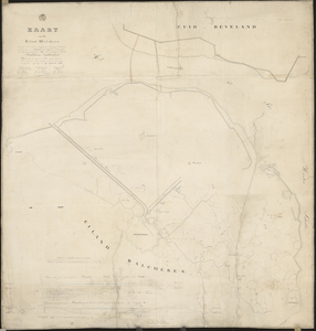 2632 1845. (Kopie.). Kaart van het eiland Walcheren, waarop met rood is aangegeven een project van een te graven kanaal ...