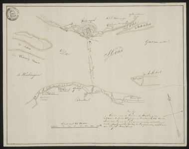 2725 (c. 1840.). Kaart van de Wester Schelde, waarop is aangeduid de richting, die bij proeftochten van de nieuwe 's ...